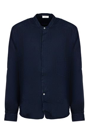 Dark blue linen shirt MAURO GRIFONI | G6AB0011ABU88G